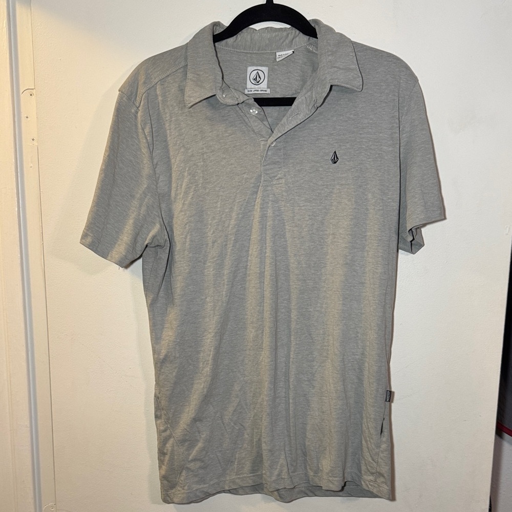 Gray Polo Shirt with Logo